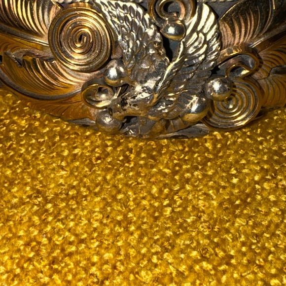 CHEE Native American Navajo Sterling Silver & Gold Appliques Eagle Cuff Bracelet - Picture 11 of 16